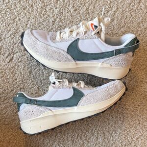 Nike Women’s White and Green Sneakers